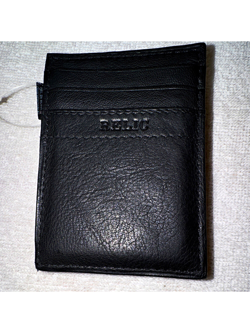 Relic Men's Black  Wallet w/ Credit Card Slots, Solid Logo Accent
